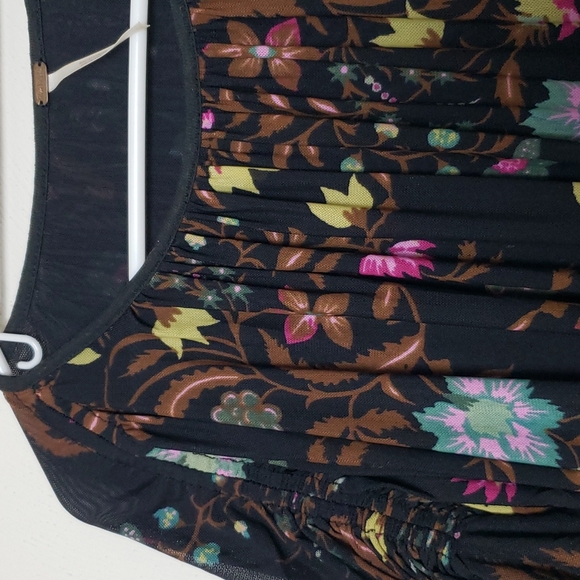 Free People Floral Wildflower Honey Print Top Size S - Picture 5 of 12